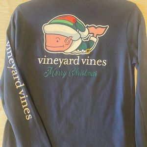 Vineyard Vines Boys Merry Christmas Elf Whale Longsleeve Tshirt Medium 12-14